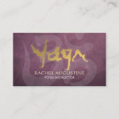 ゴールドフォイルYOGA人間アルファベット文字Om記号 名刺 (正面)