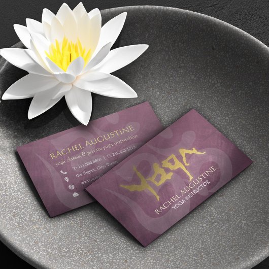 ゴールドフォイルYOGA人間アルファベット文字Om記号 名刺
