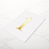 ゴールドフォイ結婚ルのテーブル番号フォトバッカー 箔招待状 (回転した状態)