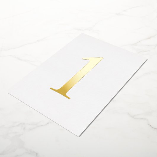 ゴールドフォイ結婚ルのテーブル番号フォトバッカー 箔招待状 (回転した状態)