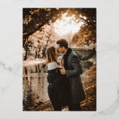 ゴールドフォイ結婚ルのテーブル番号フォトバッカー 箔招待状 (裏面)