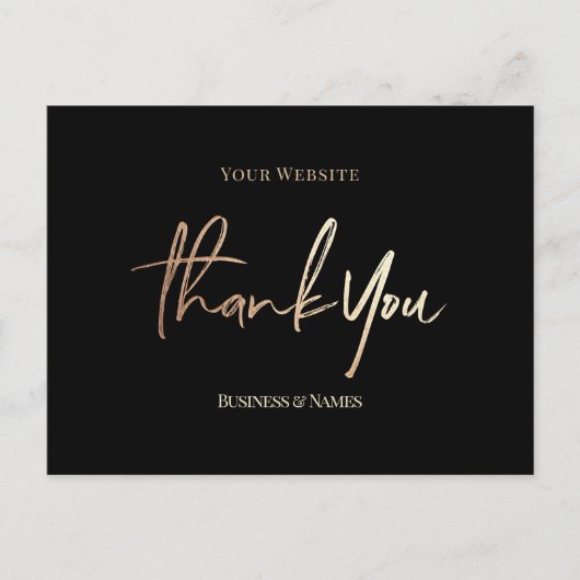 ゴールドフォエレガントイル・ブフェイクラック・ビジネスに感謝 ポストカード (正面)