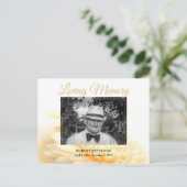 ゴールドフォト葬儀追悼式招待状 ポストカード (スタンド正面)