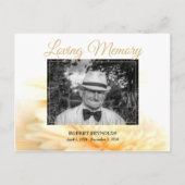 ゴールドフォト葬儀追悼式招待状 ポストカード (正面)