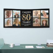 ゴールドフォト 誕生日バナー 80歳 横断幕 (トレードショー)