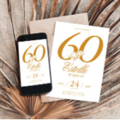 ゴールドフォト 60歳の誕生日をお祝いしよう 招待状