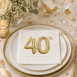 ゴールドフォーティー40歳の誕生日バルーンパーティー スタンダードカクテルナプキン