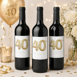 ゴールドフォーティー40歳の誕生日バルーンパーティー ワインラベル
