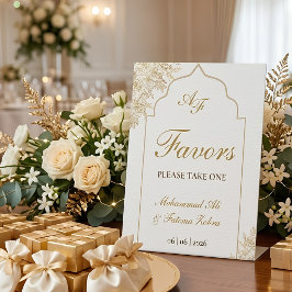 ゴールドフラワーモスクのエレガンスイスラムのお祝いテーブル 台座サイン