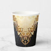 ゴールドフラワーモチーフ 紙コップ (右)