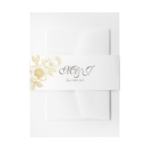 ゴールドフラワー ウェディング 招待状 ベリーバンド