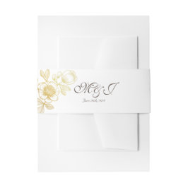 ゴールドフラワー ウェディング 招待状 ベリーバンド 招待状ベリーバンド