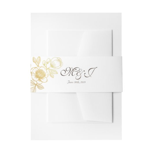 ゴールドフラワー ウェディング 招待状 ベリーバンド 招待状ベリーバンド (正面例)