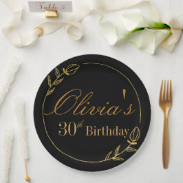 ゴールドフレームで特別な誕生日を ペーパープレート