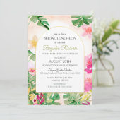 ゴールドフレームアーチのトロピカル ブライダルシャワー 招待状 (スタンド正面)