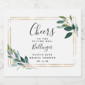 ゴールドフレームグリー ネアリューカリの葉 リキュールボトルラベル (シングルラベル)