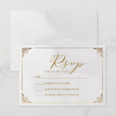 ゴールドフレームモチーフ 私たちの結婚式 スペイン語 ウェディング出欠確認 招待状 (正面/裏面)