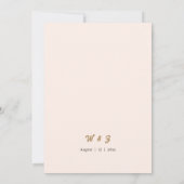 ゴールドフレーム付きのフラッシュ・フローラル・ウェディング招待状 招待状 (裏面)