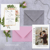 ゴールドフレーム ウェディング セーブ・ザ・デート テンプレート