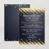 ゴールドフレーム エレガント ビジネス ディナー 招待状 (正面/裏面)