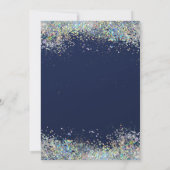 ゴールドフレーム カラフルなコンフェッティ 50歳の誕生日パーティー 招待状 (裏面)