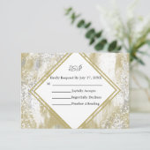 ゴールドフレーム シルバー＆ゴールドのスプラッター レスポンスカード (スタンド正面)