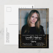 ゴールドフレーム シンプル モダンな斑点葬儀 ポストカード (正面/裏面)