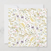 ゴールドフレーム スプリング ボーホー ワイルドフラワー パンパス ウェディング 招待状 (裏面)