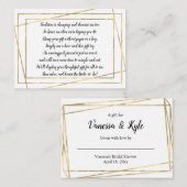 ゴールドフレーム ディスプレイ ブライダルシャワー 挿入カード + タグ エンクロージャーカード (正面/裏面)