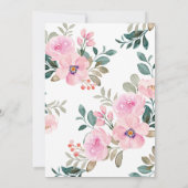 ゴールドフレーム ピンク フローラル イースラム アキーカ アキーカ 赤ちゃん 招待状 (裏面)