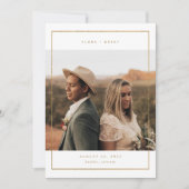ゴールドフレーム フォト セーブ・ザ・デート ウェディングカード (正面)