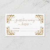 ゴールドフレーム ホワイト キスの数を当てて！ ブライダルゲーム エンクロージャーカード (正面)