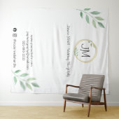 ゴールドフレーム モノグラム 写真撮影 ビジネス ホワイト タペストリー (インサイチュ(横))