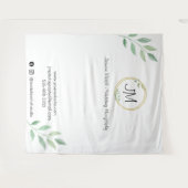 ゴールドフレーム モノグラム 写真撮影 ビジネス ホワイト タペストリー (正面(横))