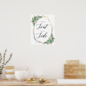 ゴールドフレーム ユーカリ 席次表 ウェディングサイン ポスター (キッチン)