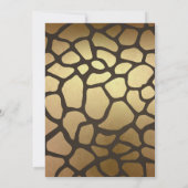 ゴールドブラウンのキスするキリンたち 動物園 ベビーシャワー 招待状 (裏面)