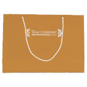 ゴールドブラウン ホワイト ビジネス ロゴ, スノーフレーク プロモ ラージペーパーバッグ (裏面)