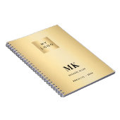 ゴールドブラックのモノグラムイニシャルビジネス ノートブック (右側)