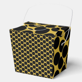 ゴールドブラックドットスタイル テイクアウト 3x2.25x3.125 フェイバーボックス