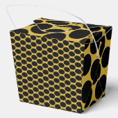 ゴールドブラックドットスタイル テイクアウト 3x2.25x3.125 フェイバーボックス (裏面)