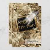 ゴールドブラックハリウッドスターズ 招待状 (正面/裏面)