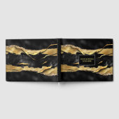 ゴールドブラック大理石ストーン ビジネス コーポレートイベント ゲストブック (全面)