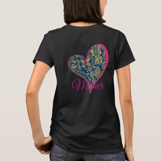 ゴールドブルーのエレガンス Tシャツ (裏面)