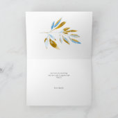 ゴールドブルーの花柄ハッピー マザーズデー カード (内部)