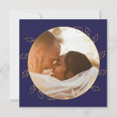 ゴールドブルーアジサイの写真 10周年結婚記念日 招待状 (裏面)