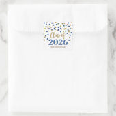 ゴールドブルーコンフェティ卒業式2026 スクエアシール (バッグ)