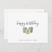 ゴールドブルービジネス従業員誕生日 ポストカード (正面/裏面)