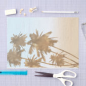 ゴールドブロンズパームズビーチオンブレパームツリーチック 薄葉紙 (クラフト)