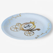 ゴールドプリンセスの馬車 ブルーストーリーブック ロイヤル ペーパープレート (アングル)