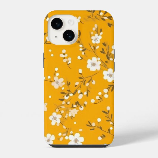 ゴールドプリントの花束 iPhoneケース (裏面)